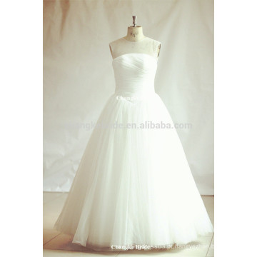 Princess Illusion Neckline Vestidos de casamento em Tulle branco